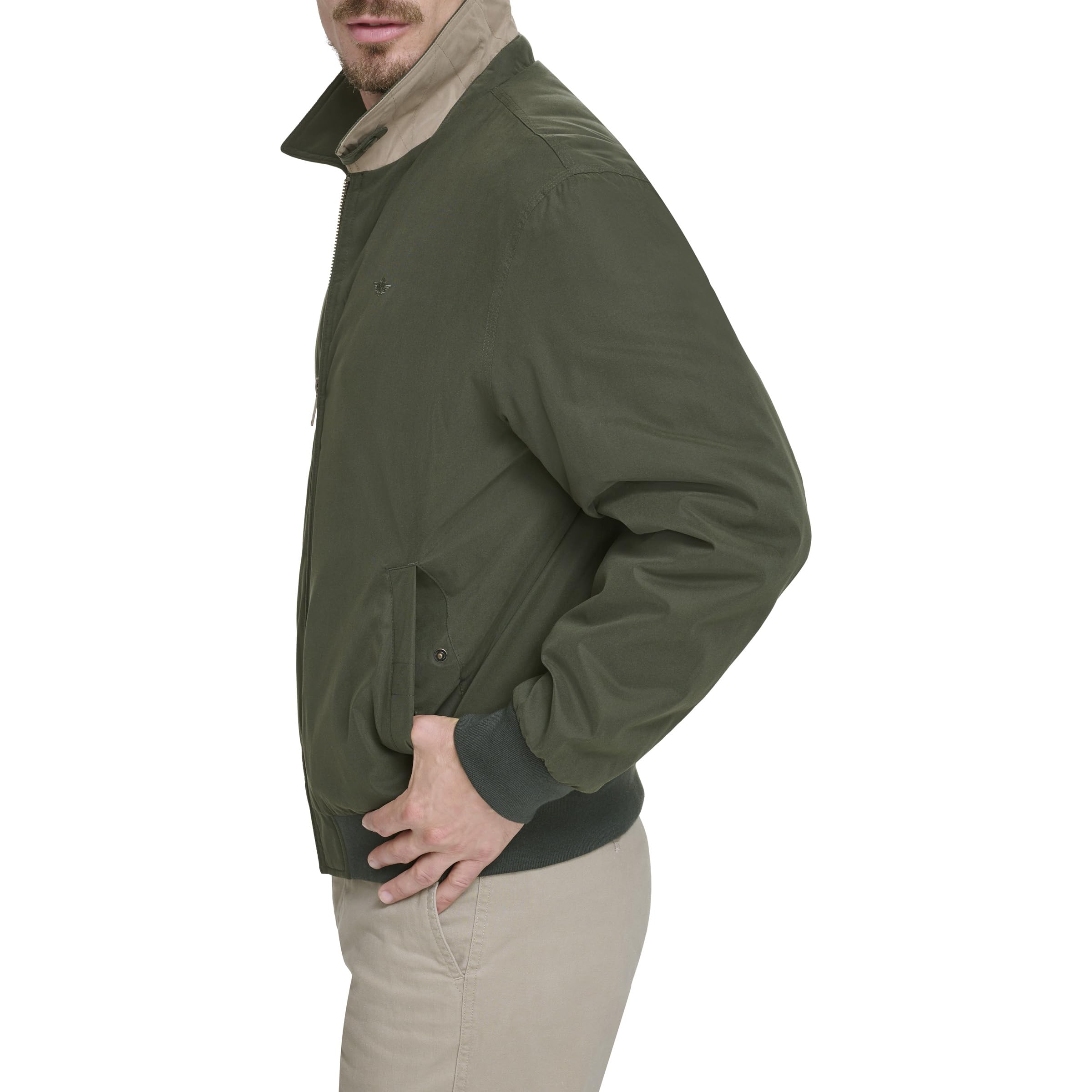 Dockers Men's Micro Twill Golf Bomber Jacket - Lightweight Water-Resistant Windbreaker for Golf & Casual Wear (Standard & Big & Tall Sizes) | Perfect for Golfing, Outdoor Activities & Everyday Style