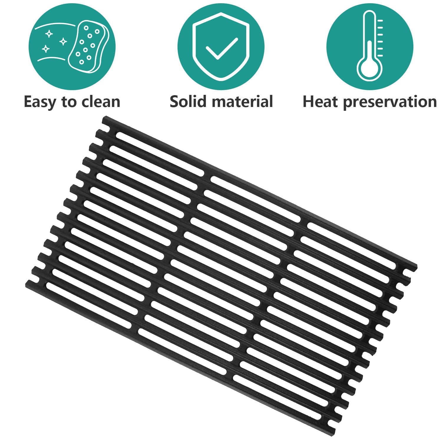 Premium Cast Iron Grill Grates & Stainless Steel Emitter Plates Replacement for Charbroil Commercial Infrared 4-Burner Gas Grills (Models 463242715, 463242716, 463276016, 466242715, 466242815, 463257520) - Durable BBQ Accessories for Outdoor Cooking, Backyard Parties & Grilling Enthusiasts