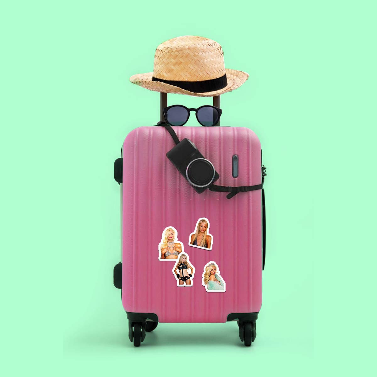 20 PCS Paris Aesthetic Hilton Vinyl Stickers - Colorful Waterproof Decals for Water Bottles, Laptops, Scrapbooking, Luggage, Guitars & Skateboards | Perfect for DIY Crafts, School Supplies & Personalizing Your Belongings