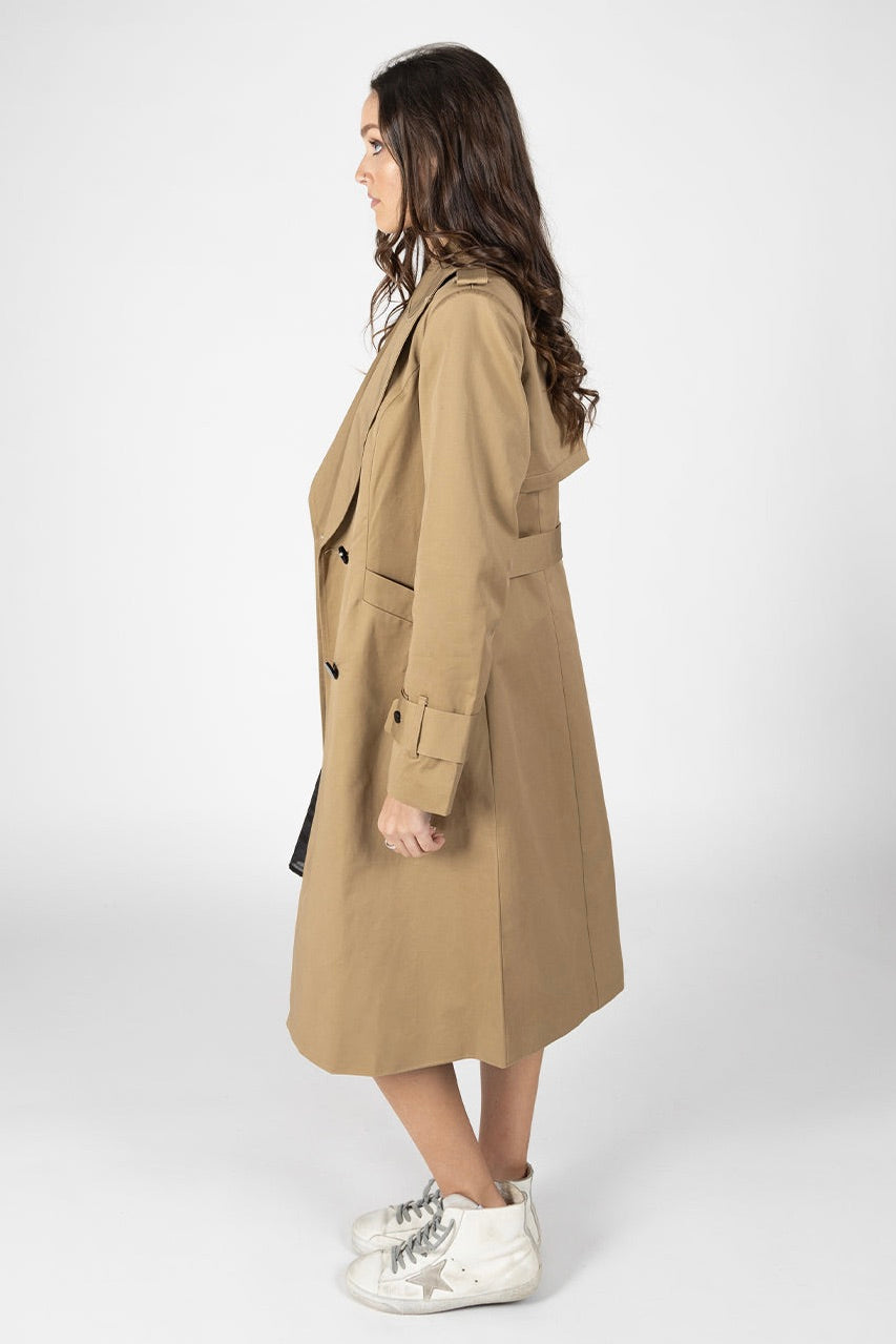 Central Park Tan 2.0 Trench Coat for Women - Classic Waterproof Long Coat with Belt - Perfect for Fall, Winter & Spring Fashion Outfits