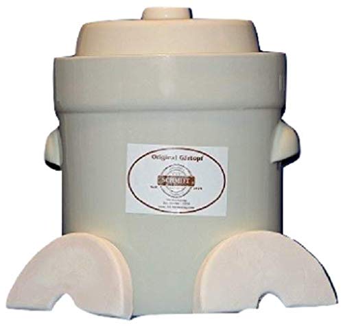 Nik Schmitt WHITE Fermenting Crock Pot 10 Liter ME3210 - Perfect for Homemade Sauerkraut, Pickles & Kimchi | Ideal for Fermentation & Food Preservation