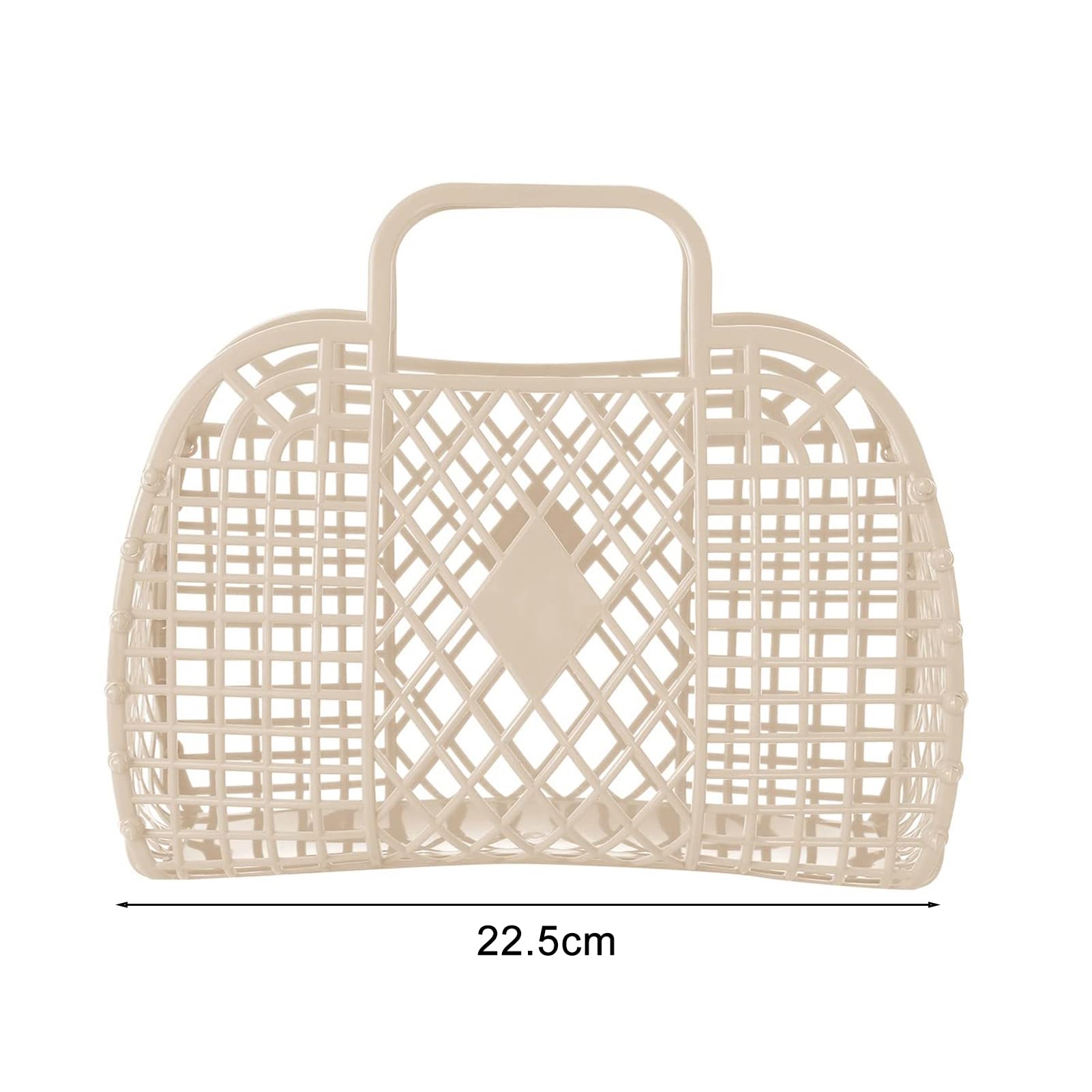 2Pcs Jelly Beach Bags - Reusable Clear Tote Purse for Women & Girls, Perfect for Bridesmaid Gifts, Baby Showers, Easter Baskets, Summer Outings and Pool Parties (Beige)