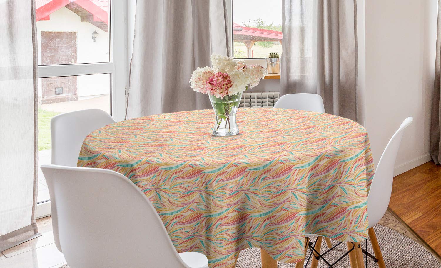 Ambesonne Autumn Round Tablecloth 60