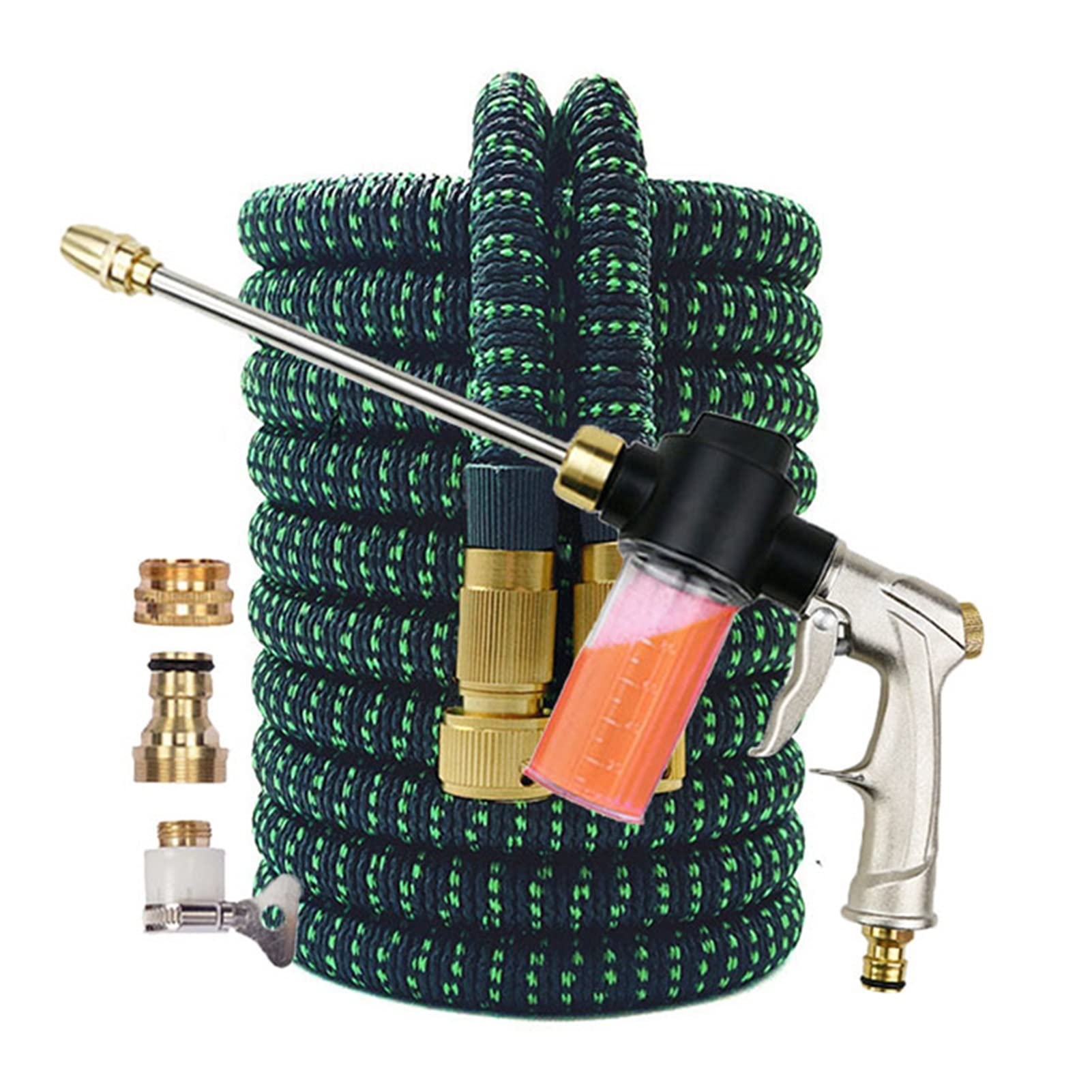 **HIMALIOP High Pressure Garden Hose Nozzle Sprayer - Expandable Metal Foam Lances for Car Wash, Watering & Cleaning (1/2