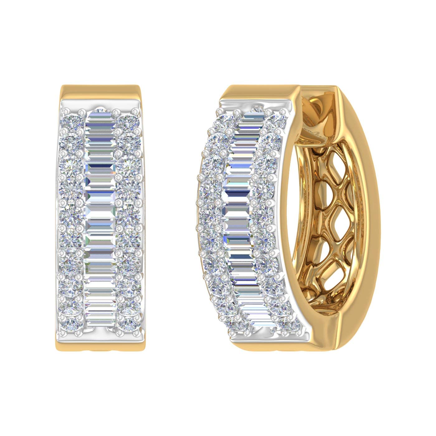 1/2 Carat Diamond Hoop & Huggie Earrings in 10K Gold or 950 Platinum - Elegant Everyday Jewelry for Women, Perfect for Gifts, Parties & Special Occasions