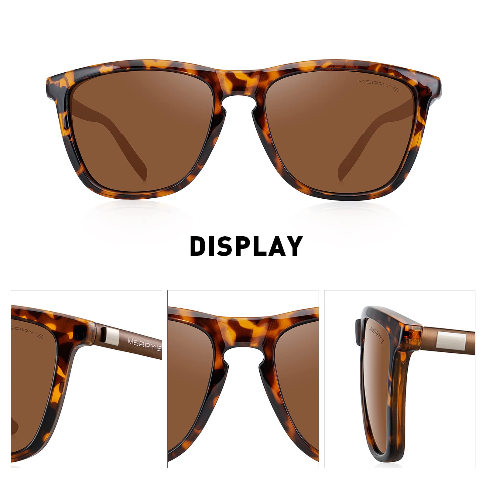 MERRY'S Unisex Polarized Sunglasses for Women & Men - Classic Retro Designer Style with Aluminum Frames - UV Protection for Driving, Fishing & Outdoor Activities