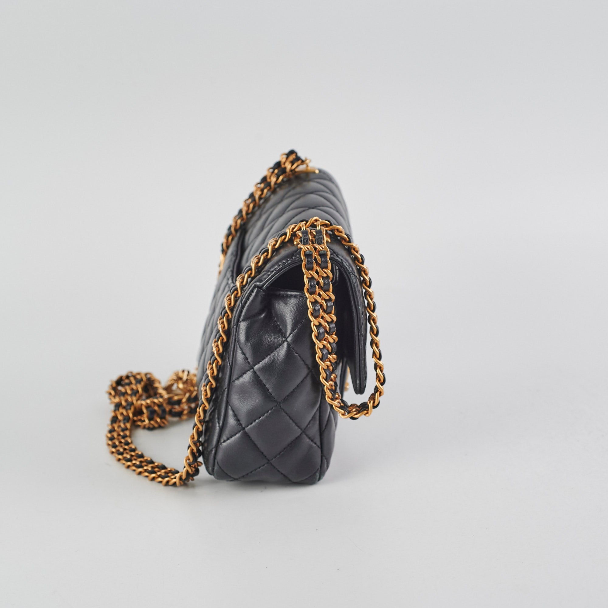 Chanel Seasonal Square Flap Bag - Genuine Lambskin Leather in Classic Black | Perfect for Evening Events & Luxury Fashion Accessories