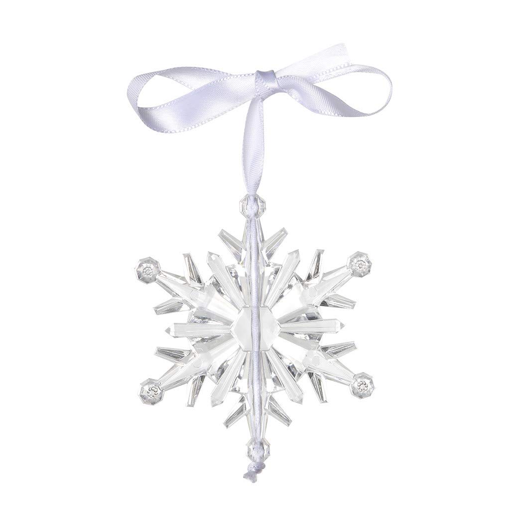 FABFEGU 12-Pack Clear Crystal Snowflake Christmas Ornaments - Glitter Acrylic Hanging Decor for Tree, Party, Home - Elegant Holiday & Easter Decoration for Indoor & Outdoor Use