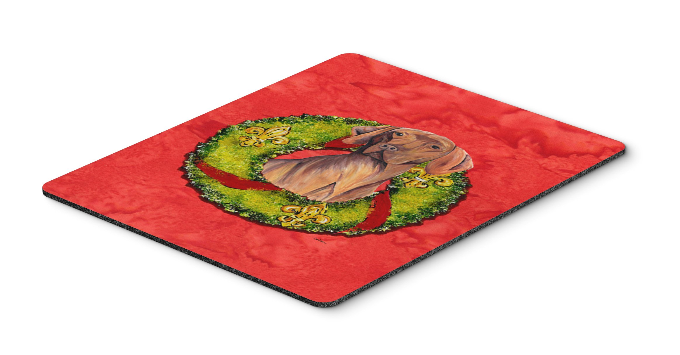 Vizsla Christmas Wreath Mouse Pad - Large Washable Desk Mat for Home Office, Gaming & Computers | Holiday Decor & Work Surface for Laptops