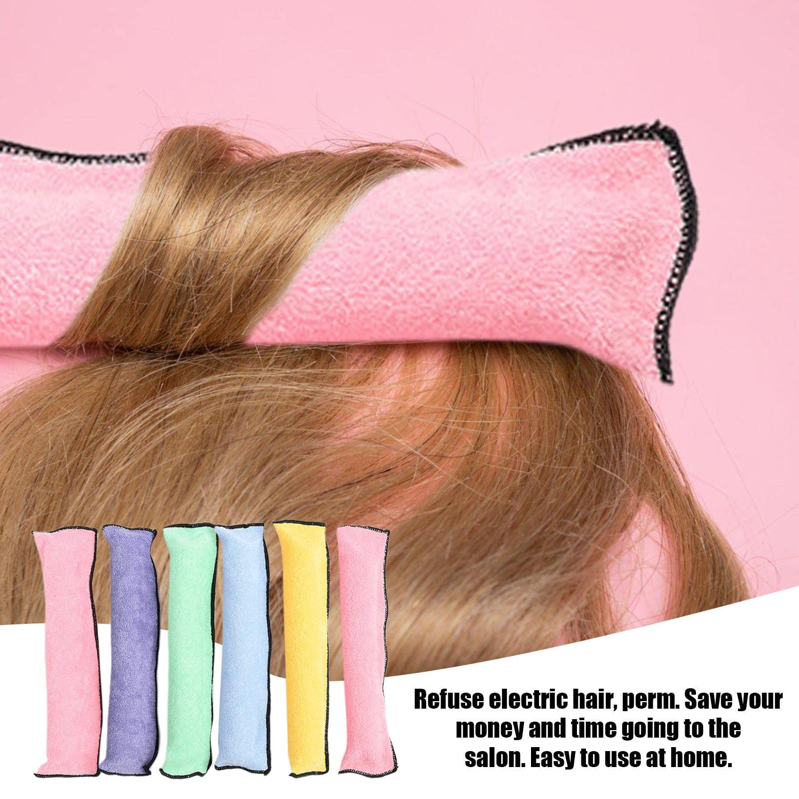 6 Pack No Heat Sleep In Hair Curlers for Women & Girls - Soft Flexible Rollers for Thick & Long Hair - Overnight Curling Styling Tools - Perfect for Bedtime, Travel & Natural Curls Without Damage