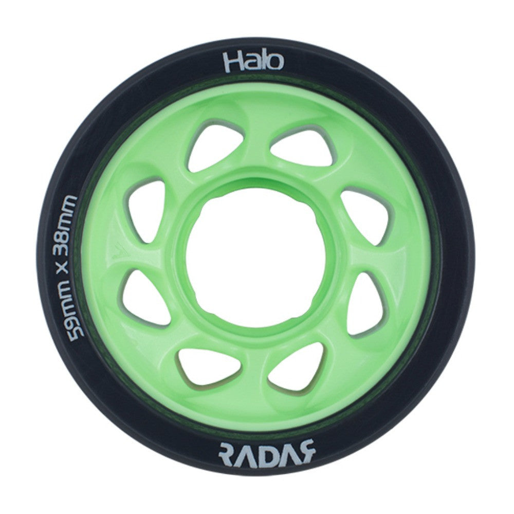 Radar Halo 59mm Quad Wheels 4 Pack - High Performance Skateboard Wheels for Smooth Riding & Tricks - Perfect for Skateboarding, Longboarding & Roller Derby