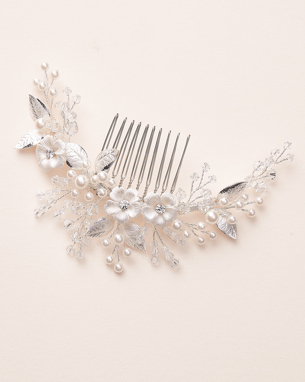 Josette Floral Hair Comb - Elegant Bridal Hair Accessory for Weddings, Prom & Special Occasions