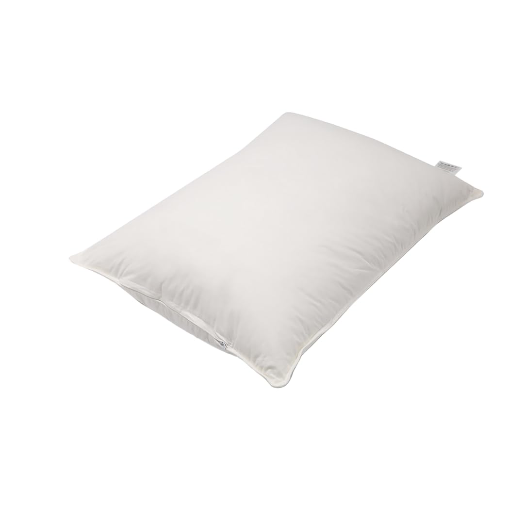 Organic Cotton Down Alternative Pillow (Standard Size, 2-Pack) - Adjustable Loft, Hypoallergenic, Zippered Cover for Back & Side Sleepers - Perfect for Bedroom, Guest Room & Travel Use