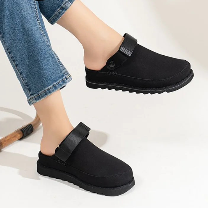 Women's Suede Mules Slippers with Cork Insole & Arch Support - Comfortable Clogs Sandals for Outdoor, Beach, Home Wear - Fashionable Slip-On Shoes for Walking & Relaxation