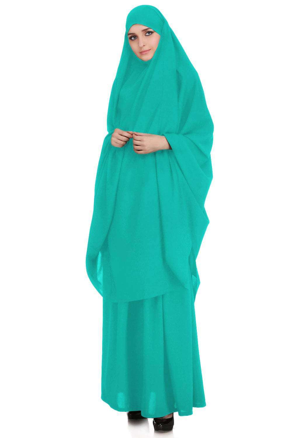 Free Size Jilbab/Khimar & Skirt Set - Breathable Nida Fabric for Muslim Women - Perfect for Prayer, Daily Wear & Special Occasions