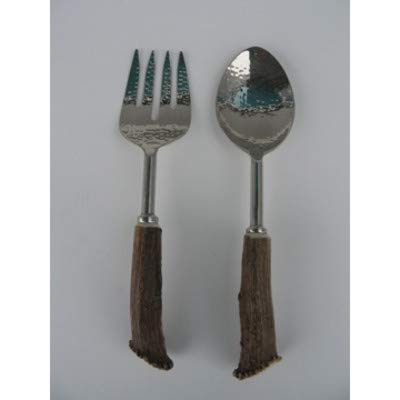 Elegant Stainless Steel Spoon and Fork Serving Set with Crown Handle - Perfect for Dinner Parties, Weddings, and Formal Dining Events