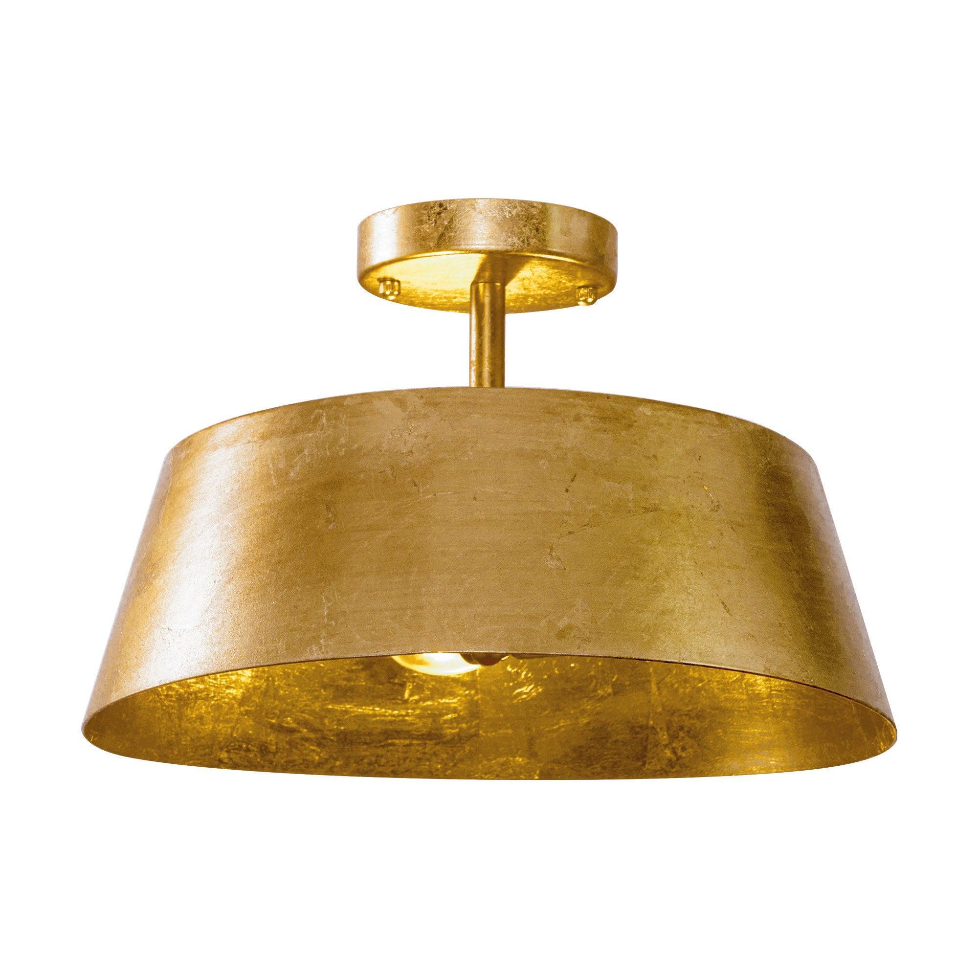 3-Light Golden Semi Flush Mount Ceiling Light Fixture - Modern & Elegant Lighting for Bedroom, Hallway, or Dining Room