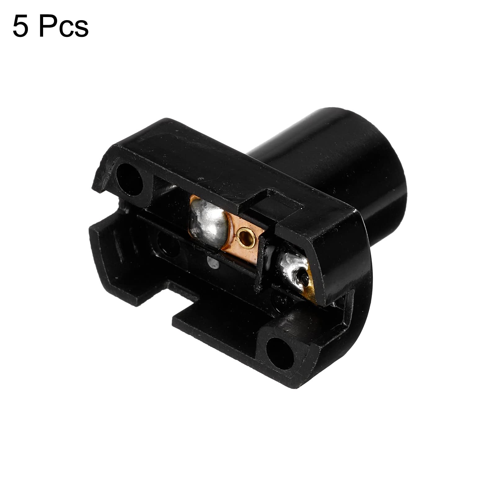 PATIKIL E12 Mini Screw-in Bulb Holder 5 Pack - Black Lamp Base Socket for DIY Lighting, Electrical Circuits & Science Experiments | Perfect for Home Decor, Holiday Lights & DIY Projects