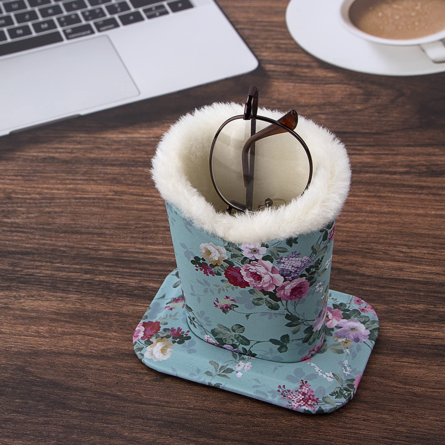 2 Pack Soft Lined Eyeglasses Holder Stand - Protective Glasses Case for Desk & Nightstand - Perfect for Home, Office, and Travel Organization