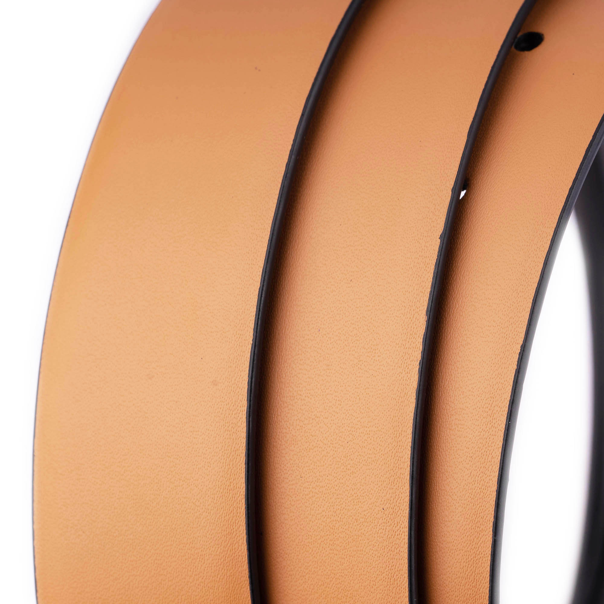 Men's Reversible Black & Beige Genuine Leather Belt Strap - 3.5cm Width - Compatible with Montblanc Buckles - Replacement Dress Belt for Business & Casual Wear