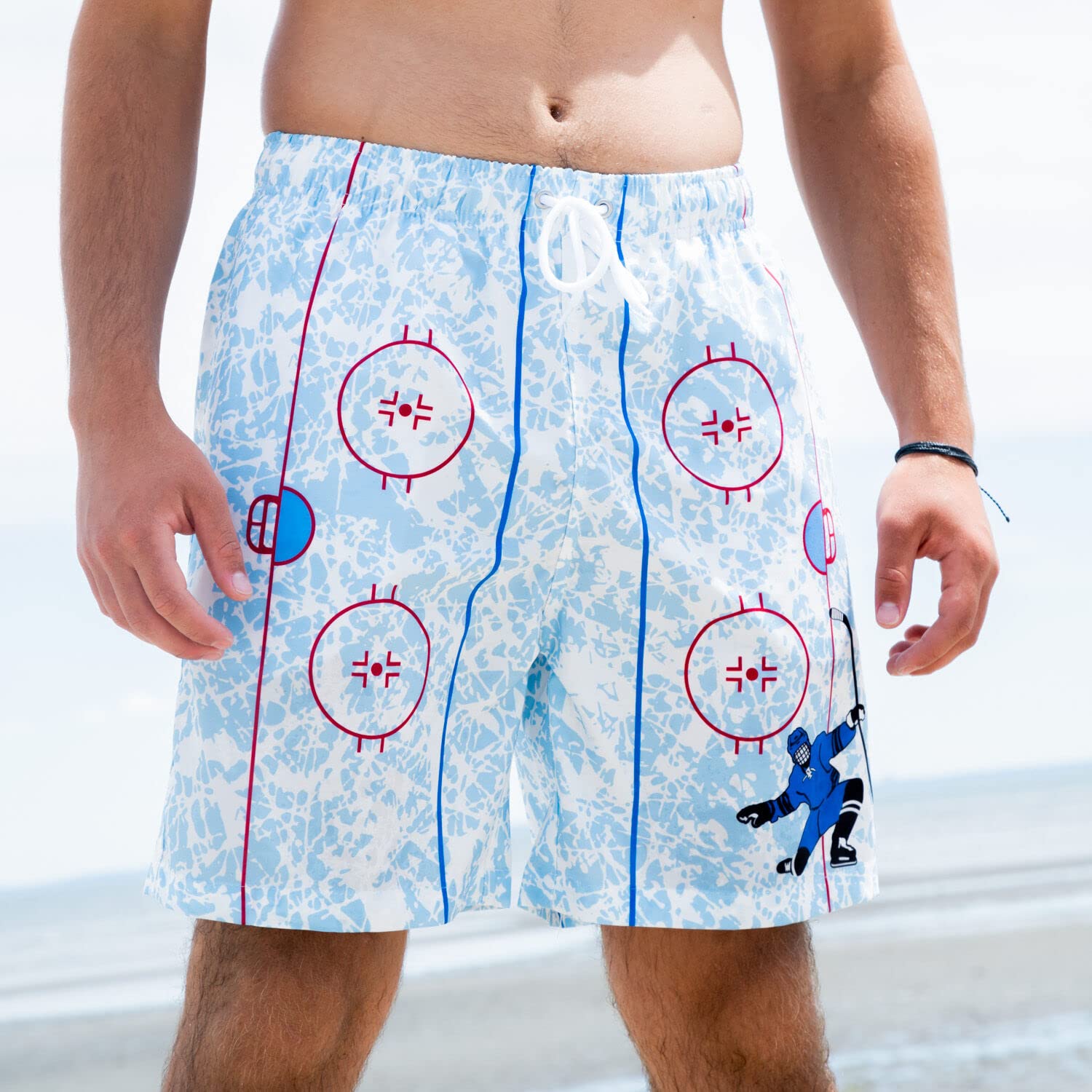 ChalkTalkSPORTS Hockey Swim Trunks & Board Shorts for Men, Women & Kids | Quick-Dry Swimwear for Pool, Beach & Water Sports | Youth & Adult Sizes