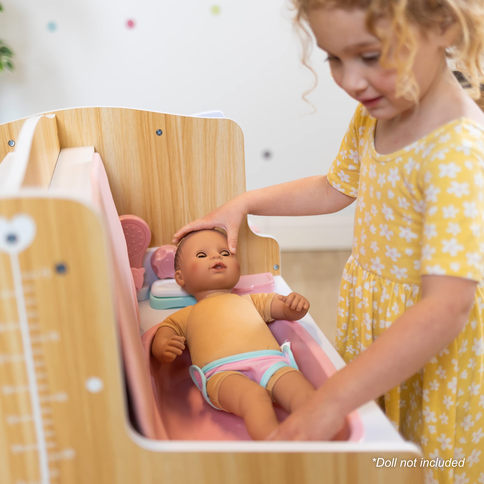 Melissa & Doug Wooden Baby Care Center Playset with Accessories - Pretend Play Toy for Toddlers & Kids - Perfect for Role Play, Learning & Nursery Decor