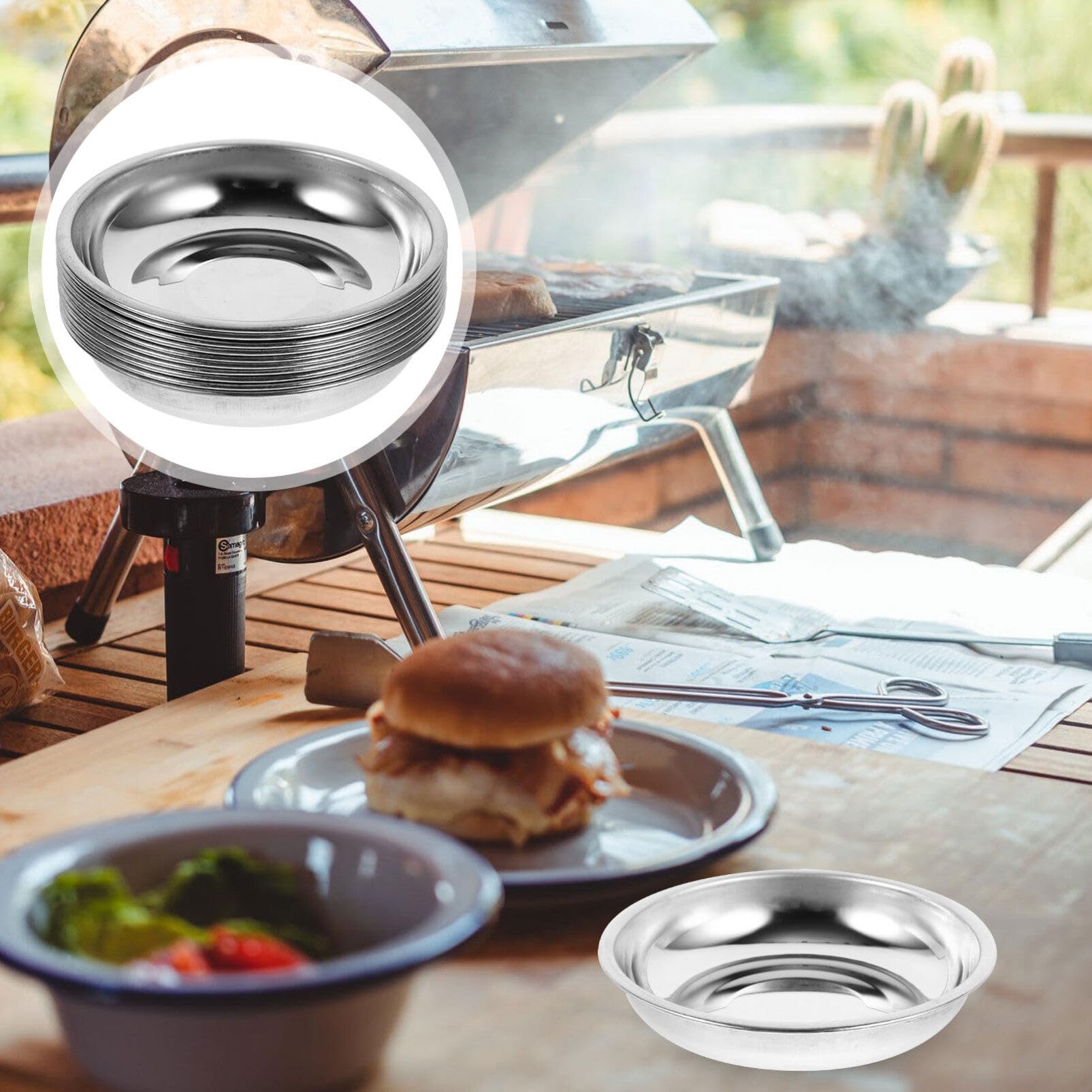 MagicLulu 10-Piece Stainless Steel Sauce Dishes Set - Mini Condiment Bowls for Mustard, Seasoning, Dessert & Appetizers | Perfect for Restaurants, Kitchen, Dining Table & Party Serving