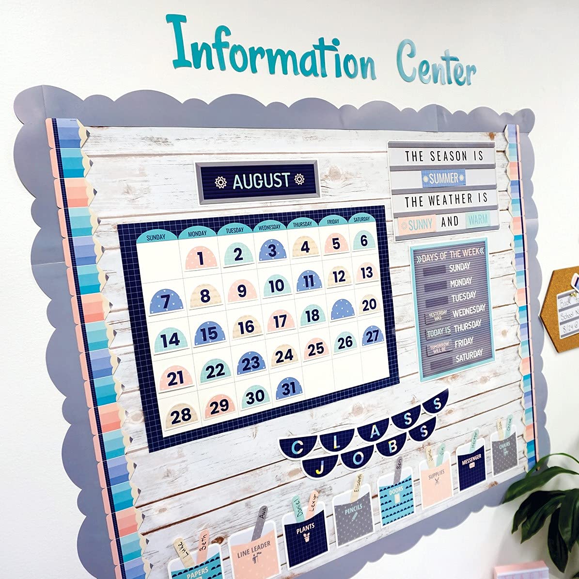 Creative Teaching Press Calm & Cool Calendar Days Bulletin Board Set - CTP 8648 | Classroom Decor for Teachers, School Calendar Display, Back to School Supplies