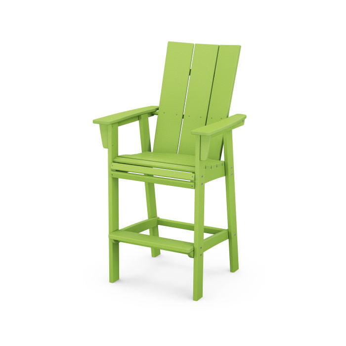 POLYWOOD Modern Curveback Adirondack Bar Chair - Outdoor Patio Furniture, Weather-Resistant Plastic Adirondack Bar Stool for Deck, Poolside & Backyard Relaxation