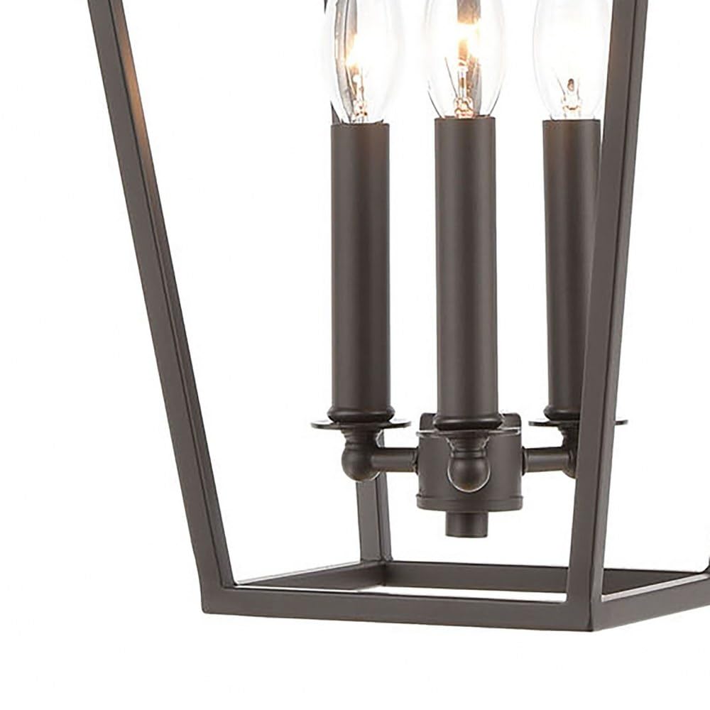 Geometric Style Mini Pendant Light with 3 Exposed Bulbs - Oil Rubbed Bronze Finish - 31-BEL-3353602 - Bailey Street Home - Perfect for Kitchen Island, Dining Room, or Entryway Lighting