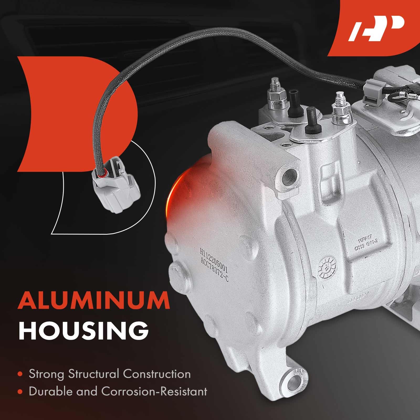 Premium AC Compressor with Clutch for 2003-2011 Honda Element 2.4L - High Performance Replacement Part for Smooth Cooling in Summer Driving