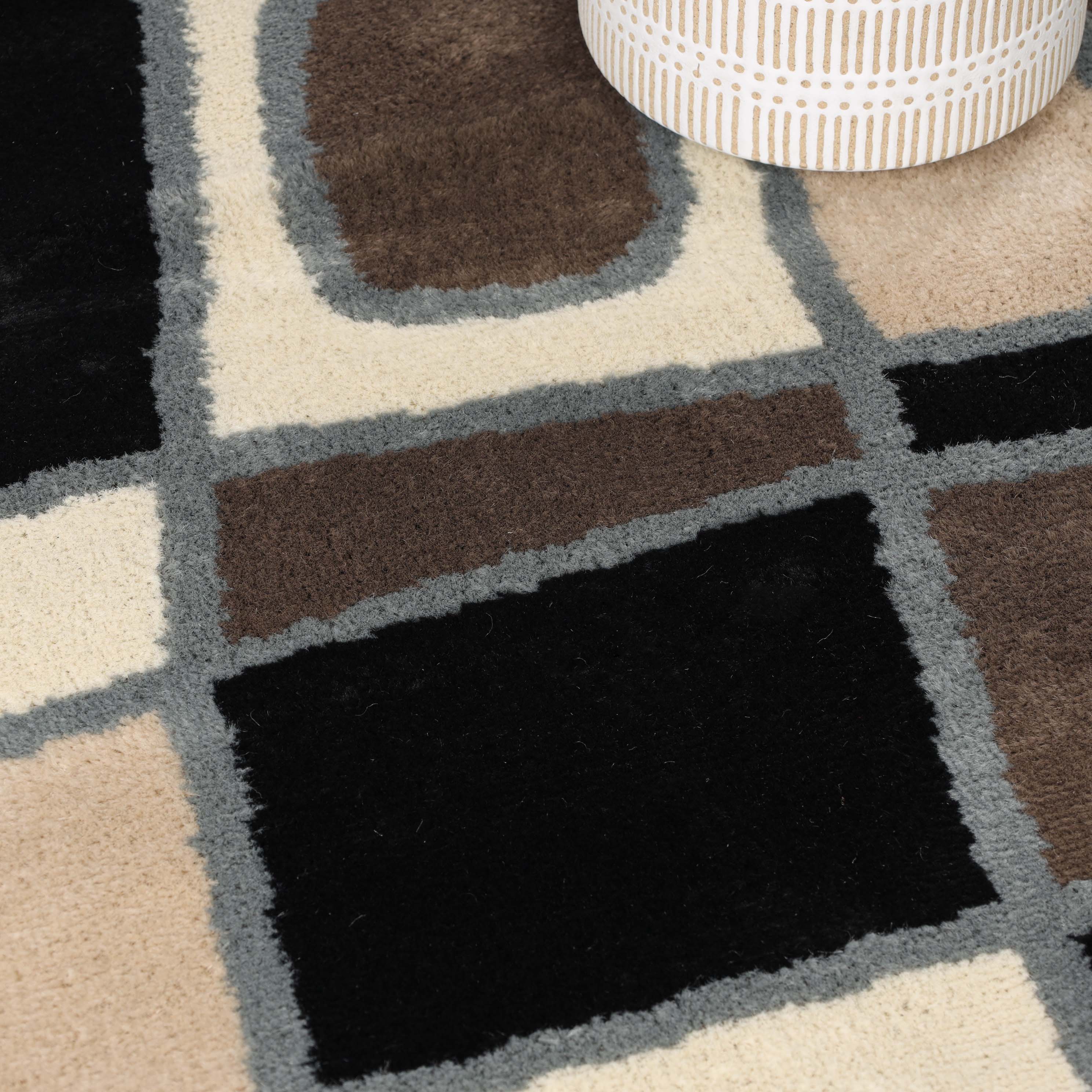 Modern Abstract Geometric Indoor Area Rug - Non-Slip Cobblestone Design for Living Room, Bedroom & Office Decor