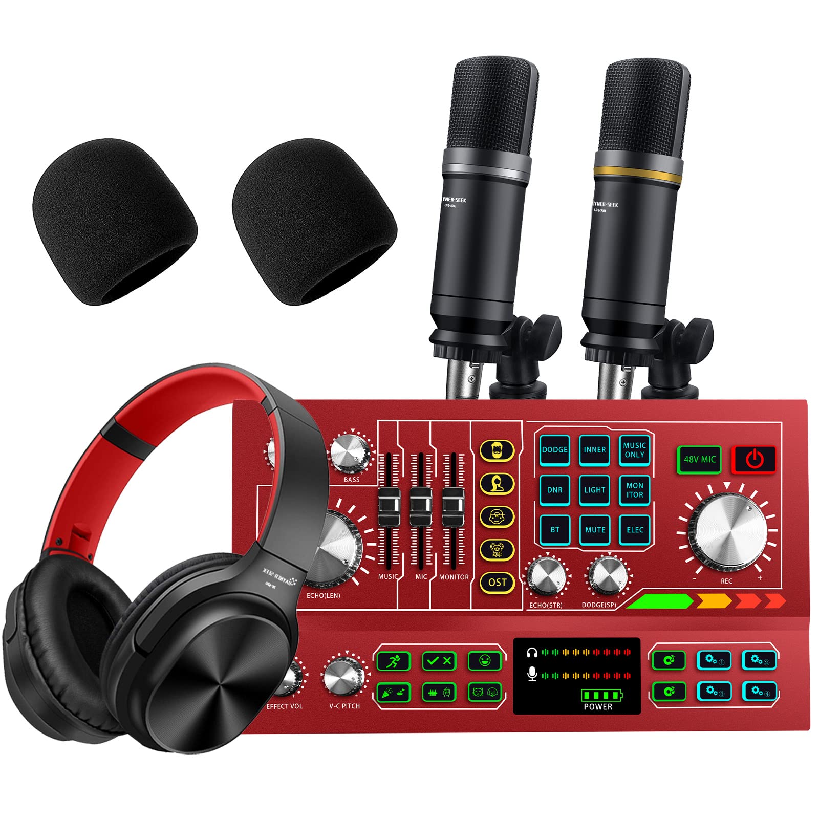 Professional Podcast Equipment Bundle - Studio Condenser Microphone & Headset Kit for Streaming, Recording, YouTube & Voiceovers (2 Mics Included)
