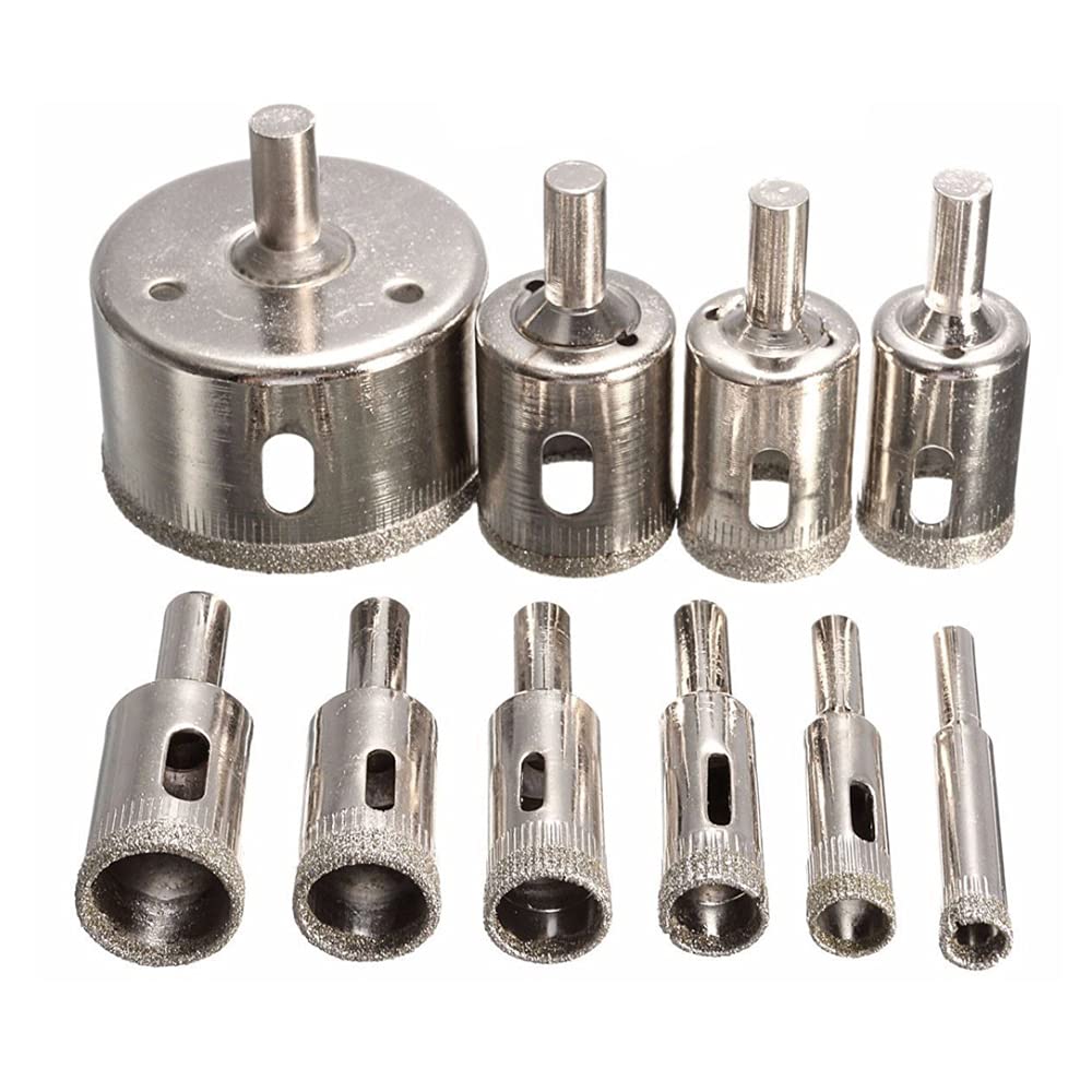 Diamond Drill Bit Set - 2PCS Hollow Core Glass Hole Saw for Drilling Glass, Ceramics, Porcelain, Tile & Marble (25mm) - Perfect for DIY Home Projects, Bathroom Renovations & Crafting