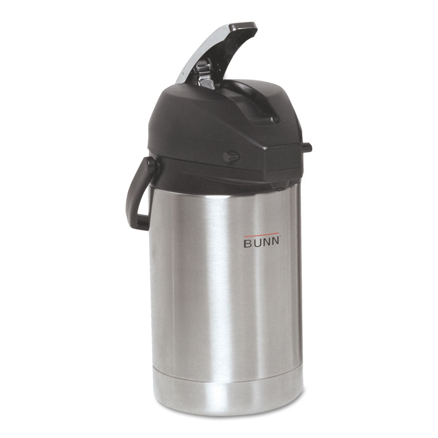 2.5 Liter Stainless Steel Lever Action Airpot - Insulated Coffee Dispenser for Office, Catering & Events - Hot & Cold Beverage Server