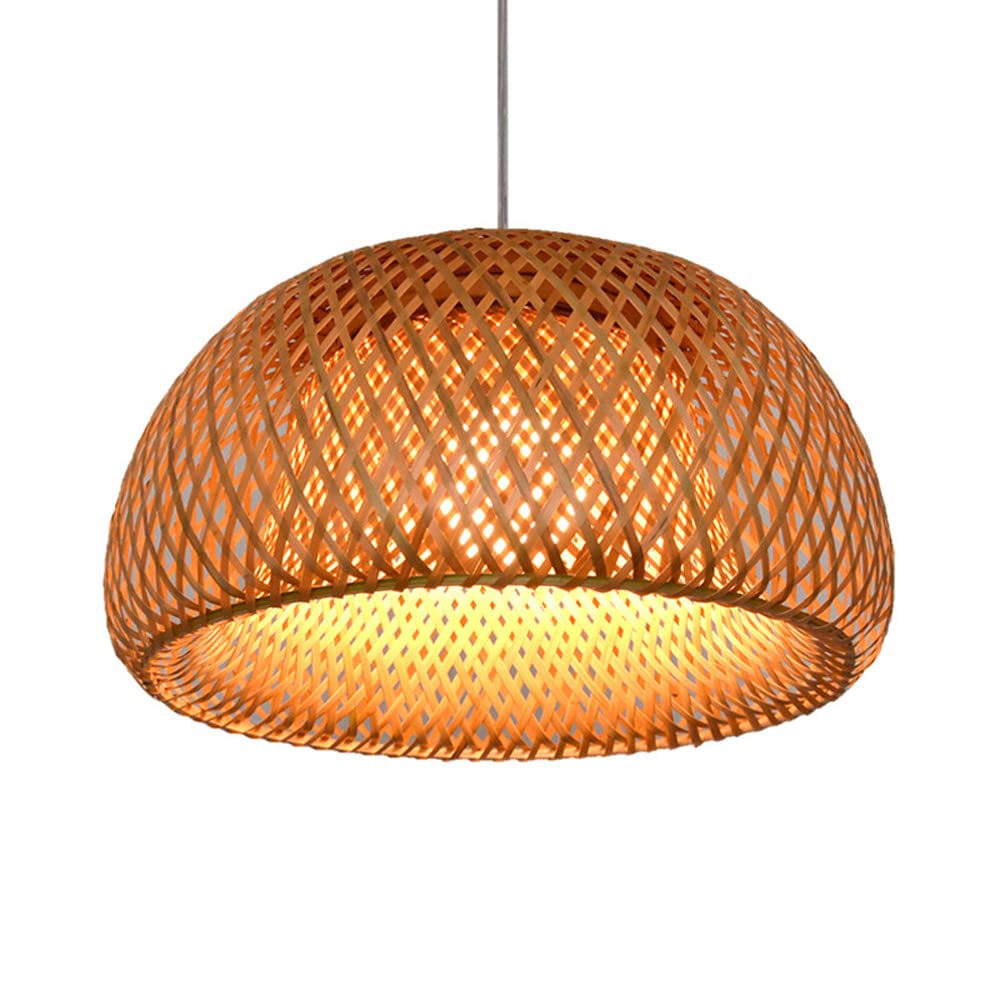 Antique Handmade Bamboo Chandelier - Vintage Rattan Pendant Lamp with Chinese Tea Room Style (45x22cm) - Perfect for Living Room, Bedroom, Restaurant, Bar, Dining Room & Club Decor