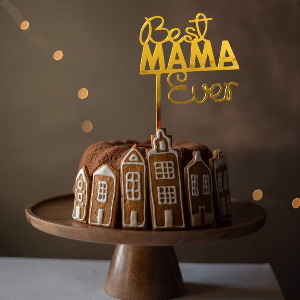 Amosfun 20pcs Best Mom Ever Cupcake Toppers - Premium Cake Decorations for Mother's Day, Women's Day & Birthday Parties - Perfect for DIY Baking, Baby Showers, and Special Celebrations
