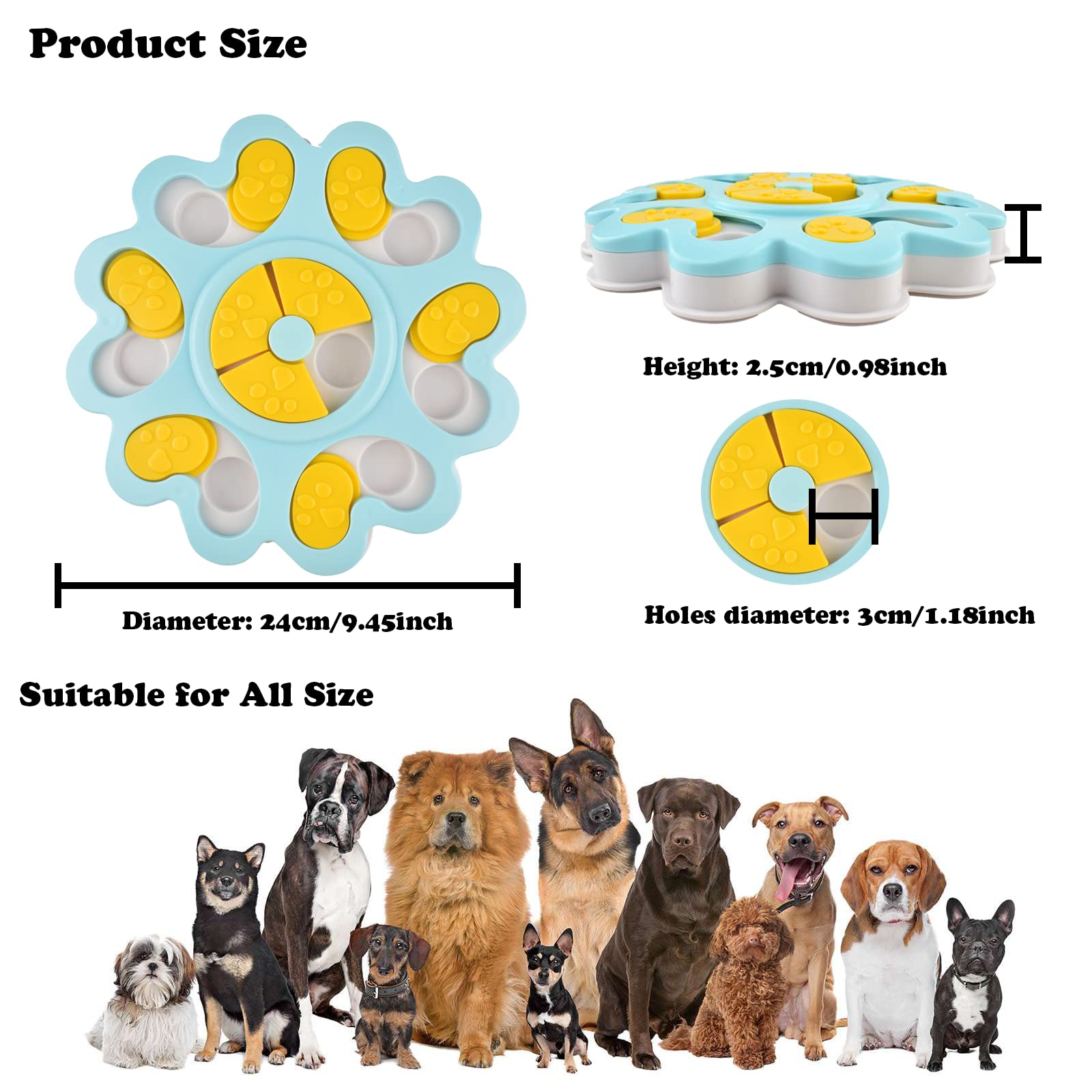Interactive Dog Puzzle Toys for Smart Dogs - Treat Dispensing Mental Stimulation Feeder for Dogs & Cats - Enrichment Activity Toy to Prevent Boredom (Flower Shape) - Perfect for Indoor Play, Training & Anxiety Relief