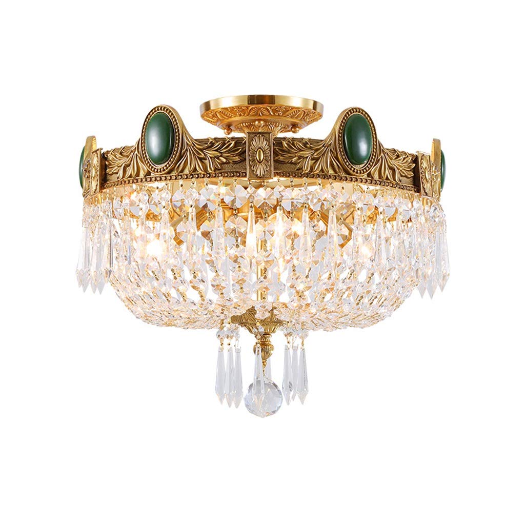Modern Crystal Flush Mount Ceiling Light - Elegant Retro Lighting Fixture for Dining Room, Bedroom, Living Room & Study | Energy-Efficient LED Chandelier for Home & Office Decor