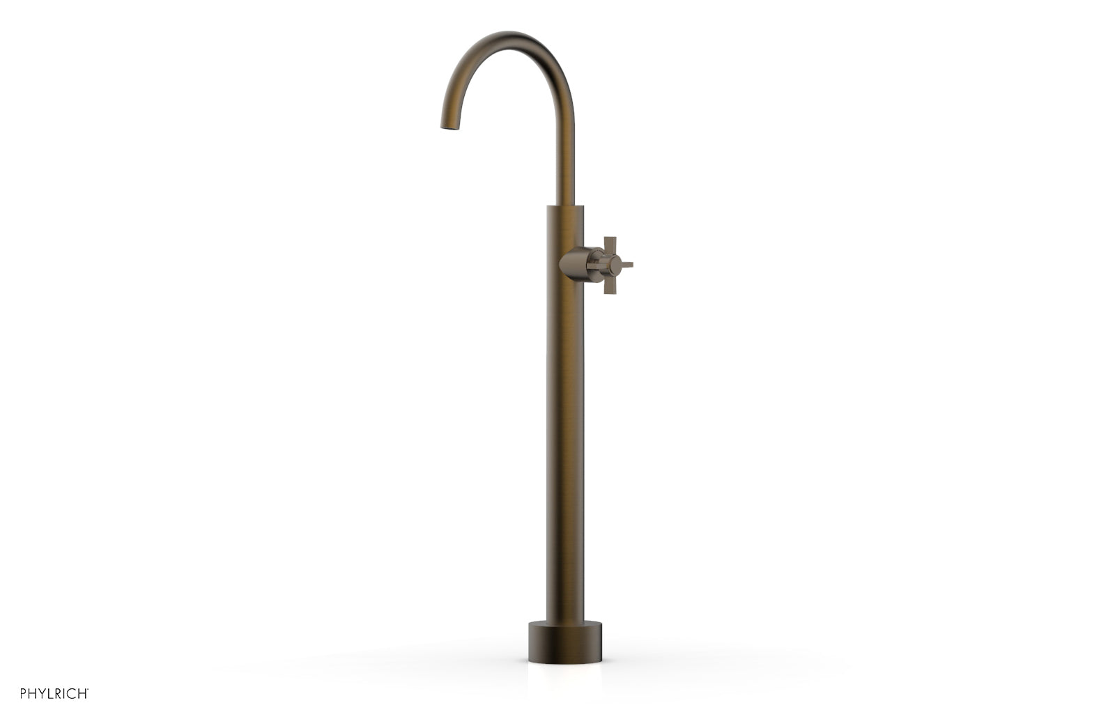 BASIC Low Floor Mount Tub Filler with Cross Handle - D132 44 04 - Perfect for Modern Bathroom Renovations and Spa-Like Showers