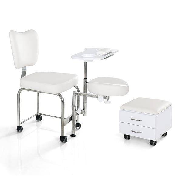 2 in 1 Compact Mobile Manicure Pedicure Chair with Wheels - Professional Nail Salon Station BA3506 for Pedicures & Manicures - Perfect for Home Spa & Salon Business Use