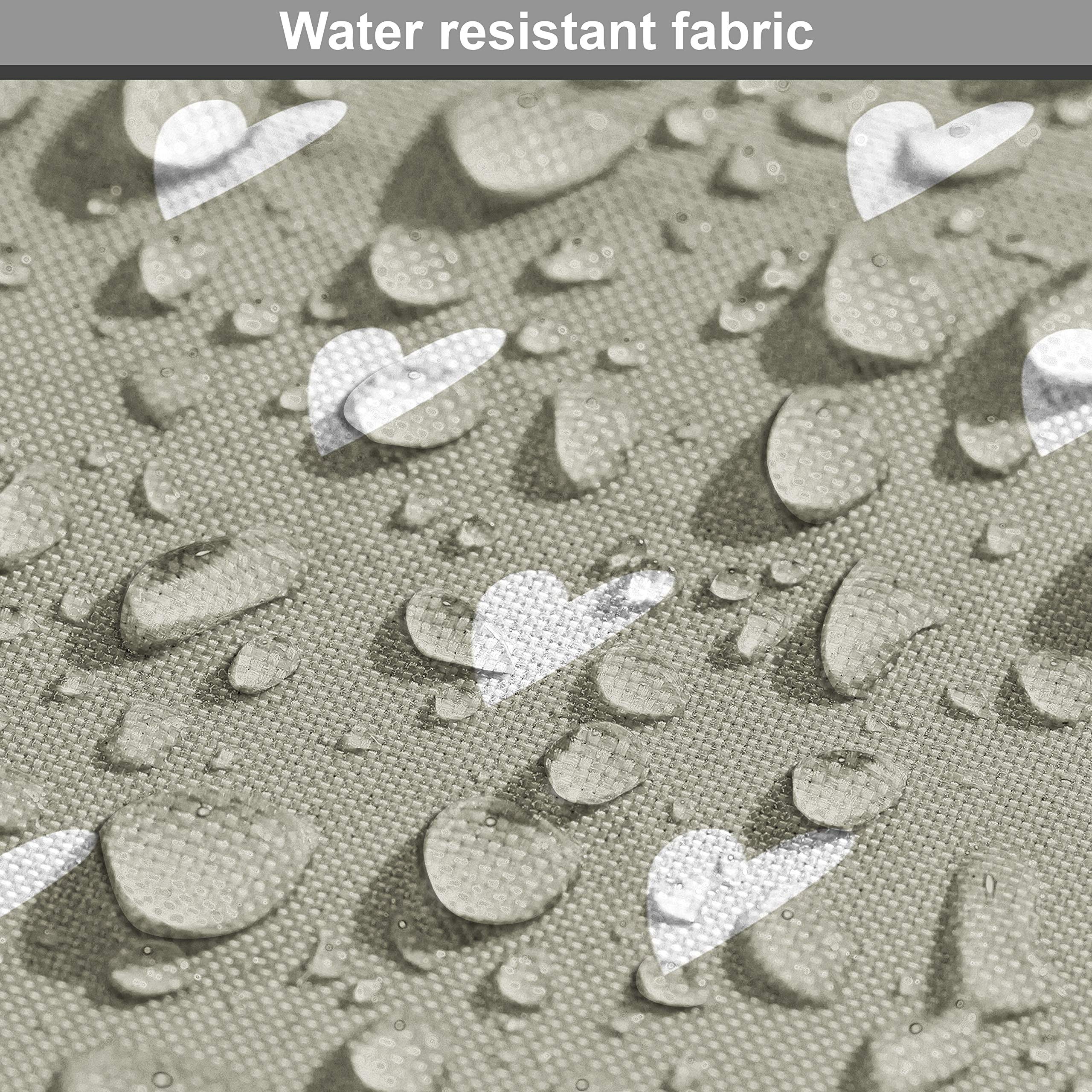 Ambesonne Romantic Fabric by The Yard - I Love You Heart Print Fabric for Upholstery, Home Decor, DIY Crafts (10 Yards, Pale Sage Green & White) | Perfect for Valentine's Day Gifts, Wedding Decorations & Bedroom Accents