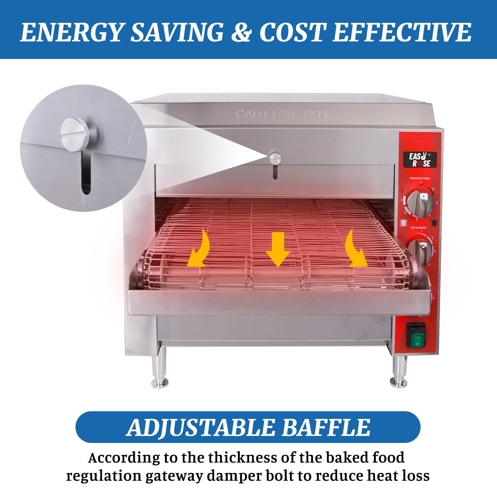 Commercial Countertop Pizza Conveyor Oven - 3600W 240V 60Hz, 14