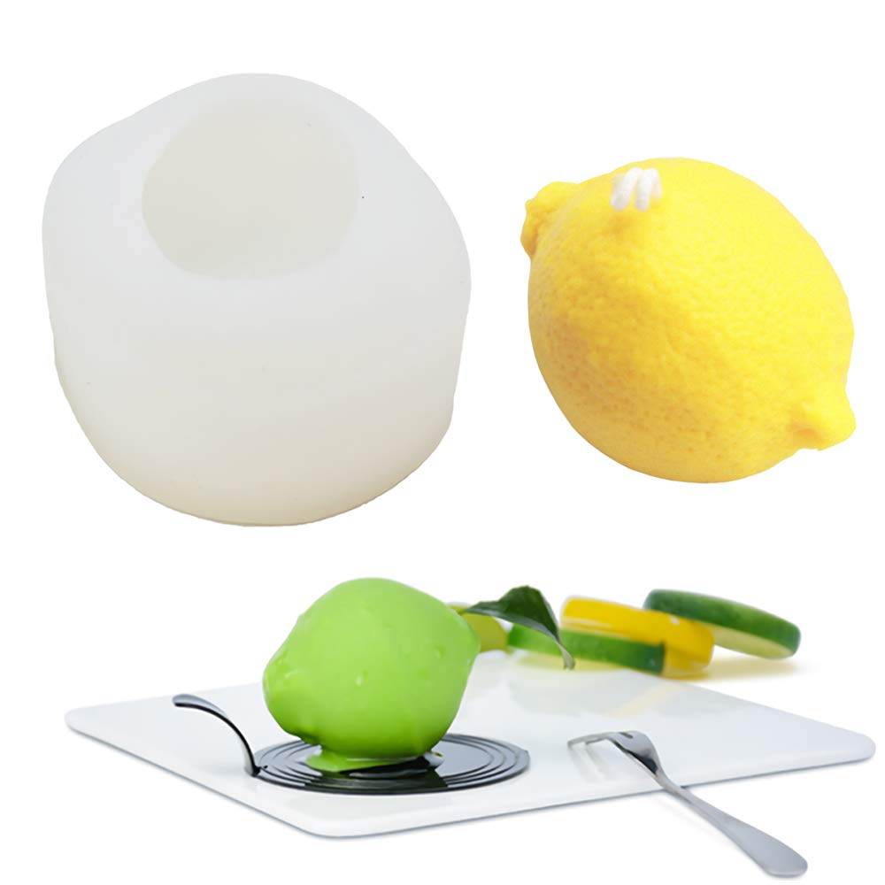 3D Lemon Silicone Soap Mold for DIY Handmade Soap, Chocolate Mousse Cake, Pastry Baking, Candle Making, Lotion Bars, Bath Bombs & Plaster Crafts - Perfect for Home Decor, Gift Making & Creative Projects