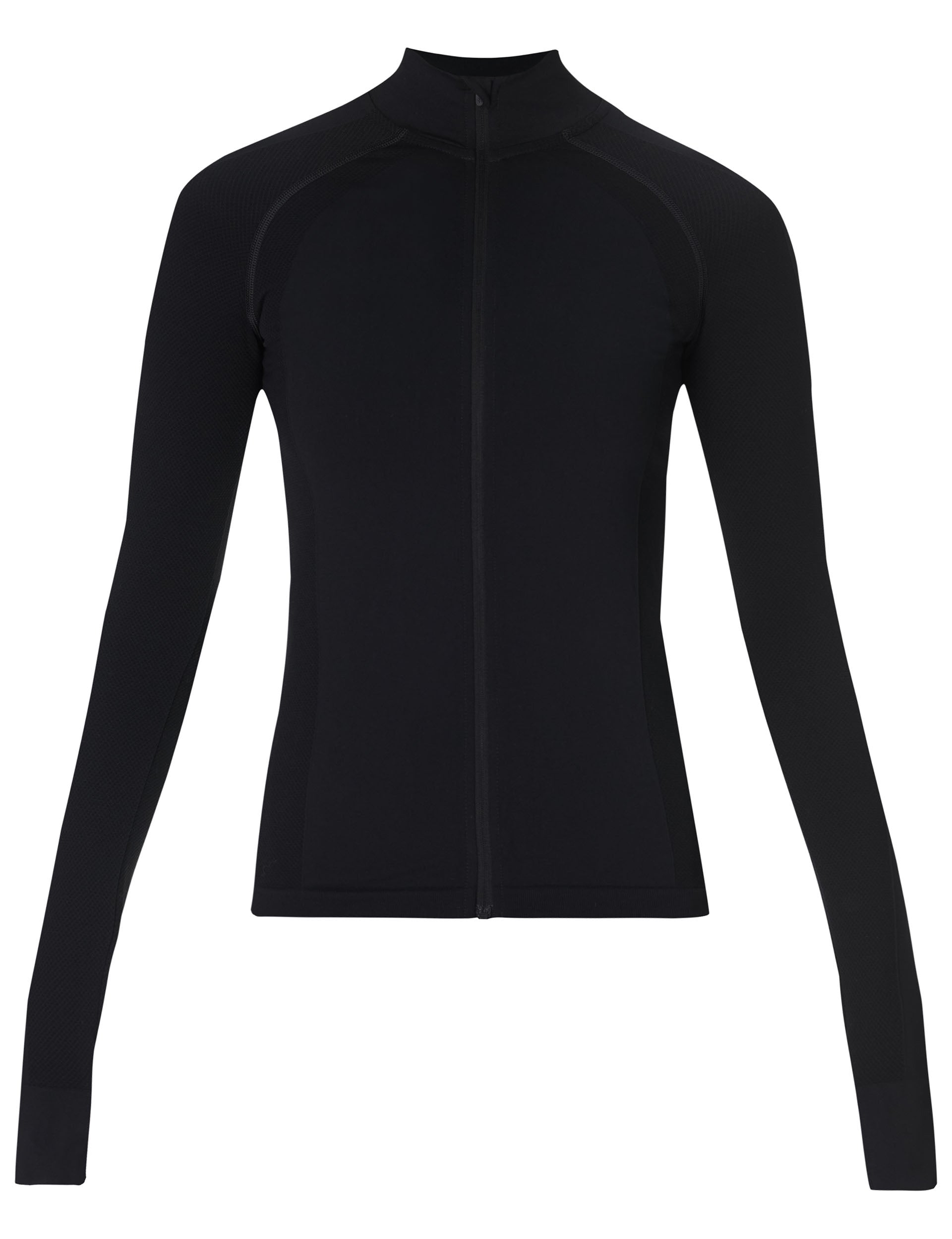 Seamless Workout Zip Up Hoodie for Athletes - Black | Gym, Running & Training Apparel