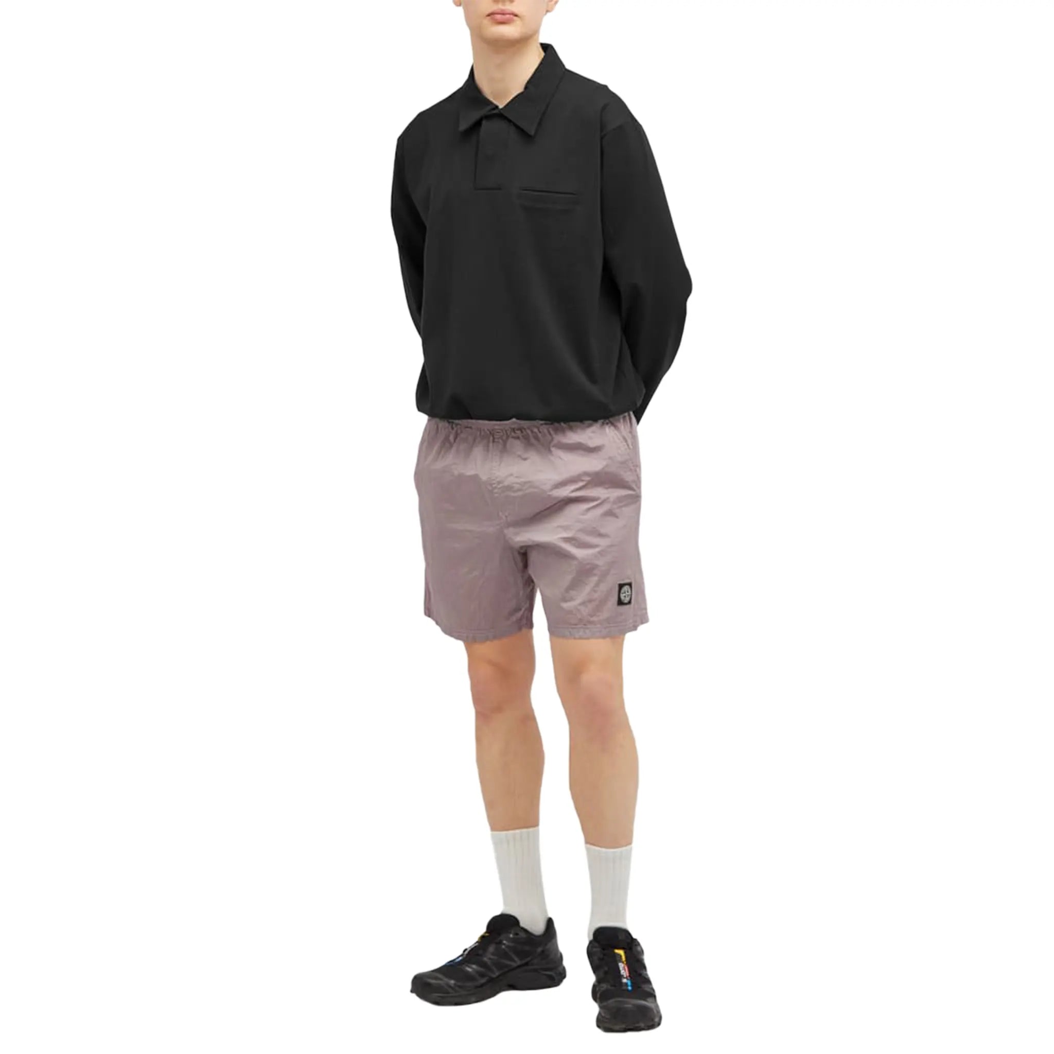 Stone Island Men's Nylon Metal Swim Shorts with UPF Protection - Pink Quick-Dry Beach Swimwear for Pool, Vacation & Summer Water Activities