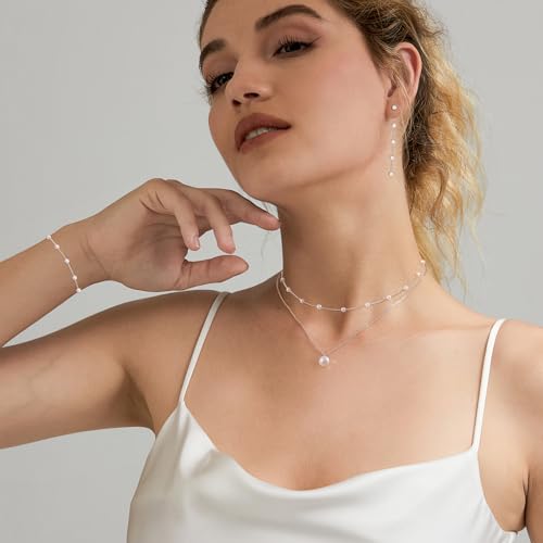 Pearl Jewelry Set-Silver