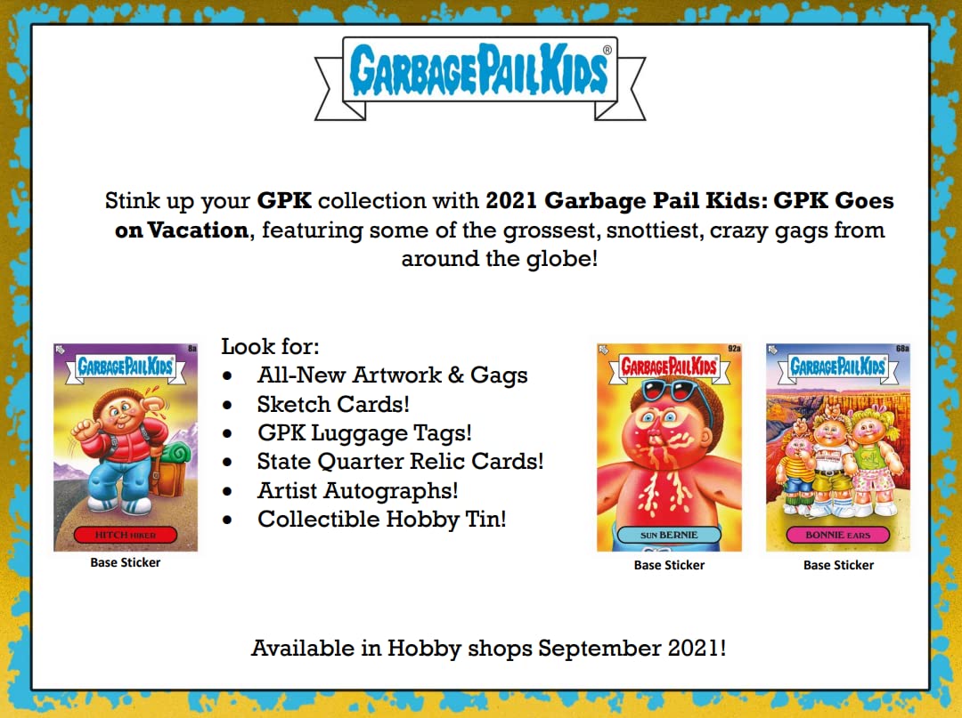 2021 Topps Garbage Pail Kids Go On Vacation Collector Edition Trading Cards - Rare & Limited Series for Collectors - Perfect for Display, Trading, and Nostalgic Gift Giving