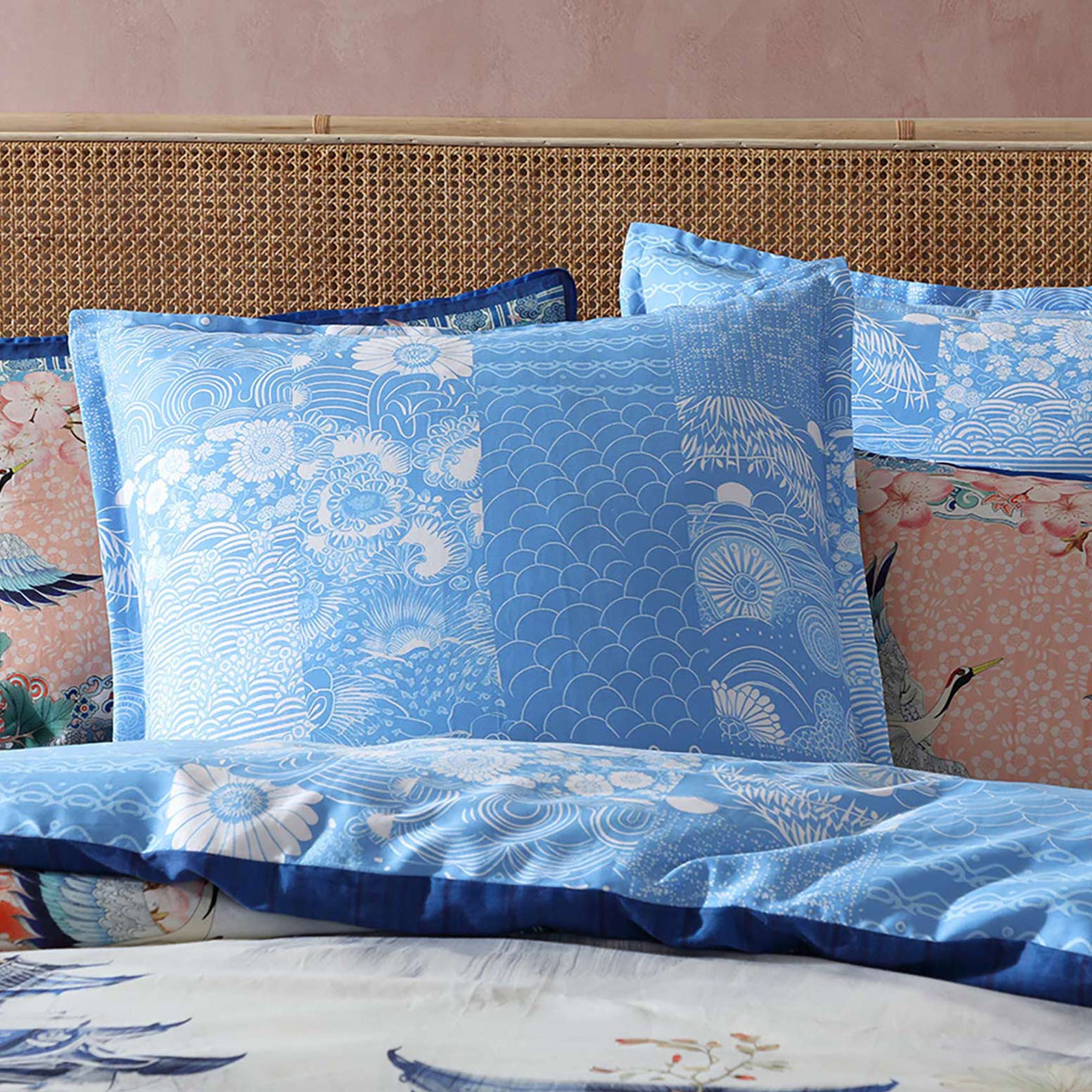 Premium Hyami European Pillowcase Set - Luxury 100% Cotton Bedding by Logan & Mason - Elegant Home Decor for Master Bedroom, Guest Room & Airbnb Stays