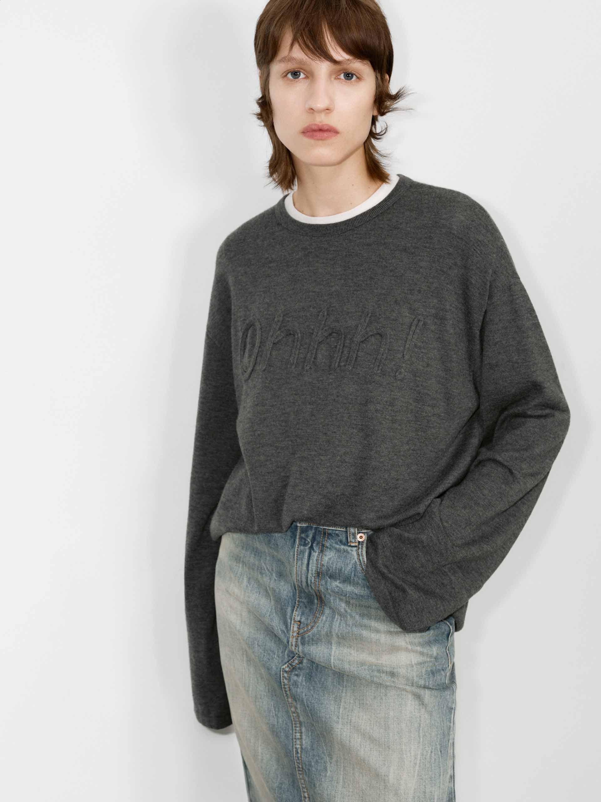 Trendy Striped Front Letter Sweater for Women - Cozy Pullover for Fall & Winter Fashion | Perfect for Casual Outfits & Layering